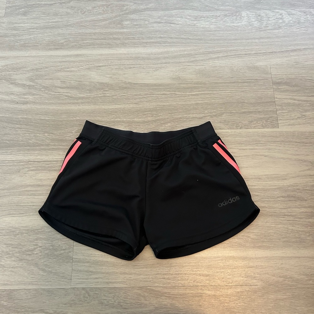 Adidas Women's Black Shorts with Pink Accents